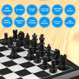 Talking Chess Academy Electronic Chess Set, Magnetic Computer Chess Game with Interactive Teaching System for Beginners, Advanced AI for Improving Players, Perfect for Kids & Adults, Simple and Noble