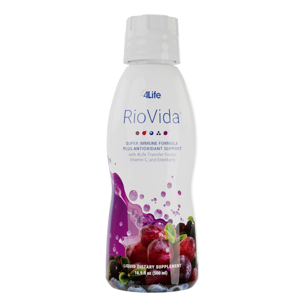 4Life Transfer Factor RioVida Tri-Factor Formula - Liquid Immune System and Antioxidant Support with Vitamin C, Elderberry, Blueberry, and Acai - Single Pack