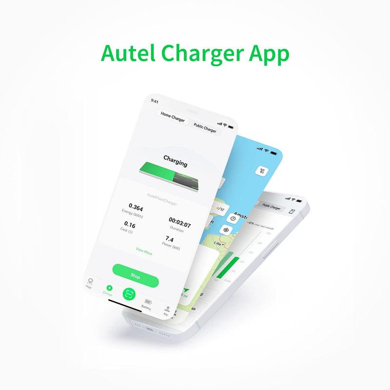 Autel MaxiCharger Home Smart Electric Vehicle (EV) Charger, 40 Amp Level 2 Wi-Fi and Bluetooth Enabled EVSE, Indoor/Outdoor Car Charging Station, with in-Body Holster and 25-Foot Cable（6-50 Plug）