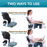 Lumbar Support Pillow for Office Chair Back Support Pillow for Car, Computer, Gaming Chair, Recliner Memory Foam Back Cushion for Pain Relief Improve Posture, Mesh Cover Double Adjustable Straps