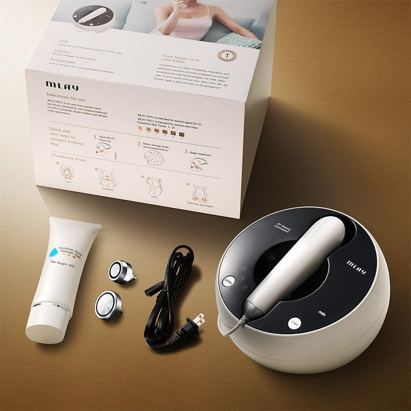 Radio Frequency Skin Tightening | Professional 25 Watts RF Facial | 50 Watts RF Body | Tightening | Lifting | Wrinkle Reduce - Increase Collagen - Home RF Anti Aging Beauty Machine - Salon Effects