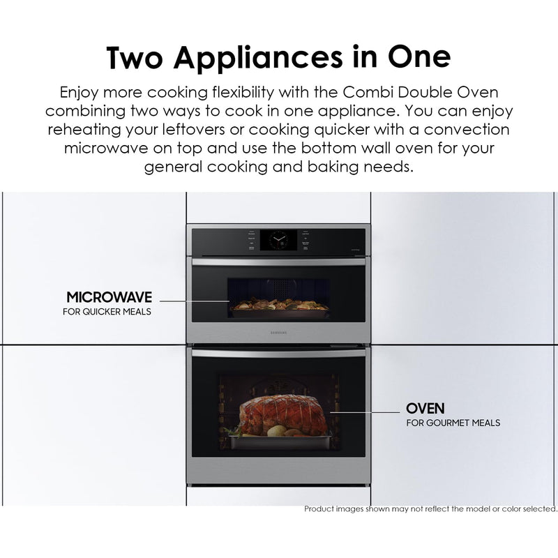 SAMSUNG 30" Microwave Combination Wall Oven with Steam Cook, Stainless Steel, NQ70CG600DSRAA