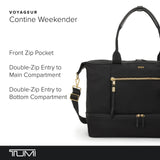 TUMI - Voyageur Contine Weekender - Travel Weekend Bag for Women - Holds Up to 14" Laptop - Multiple Compartment & Pockets - Black & Gold Hardware