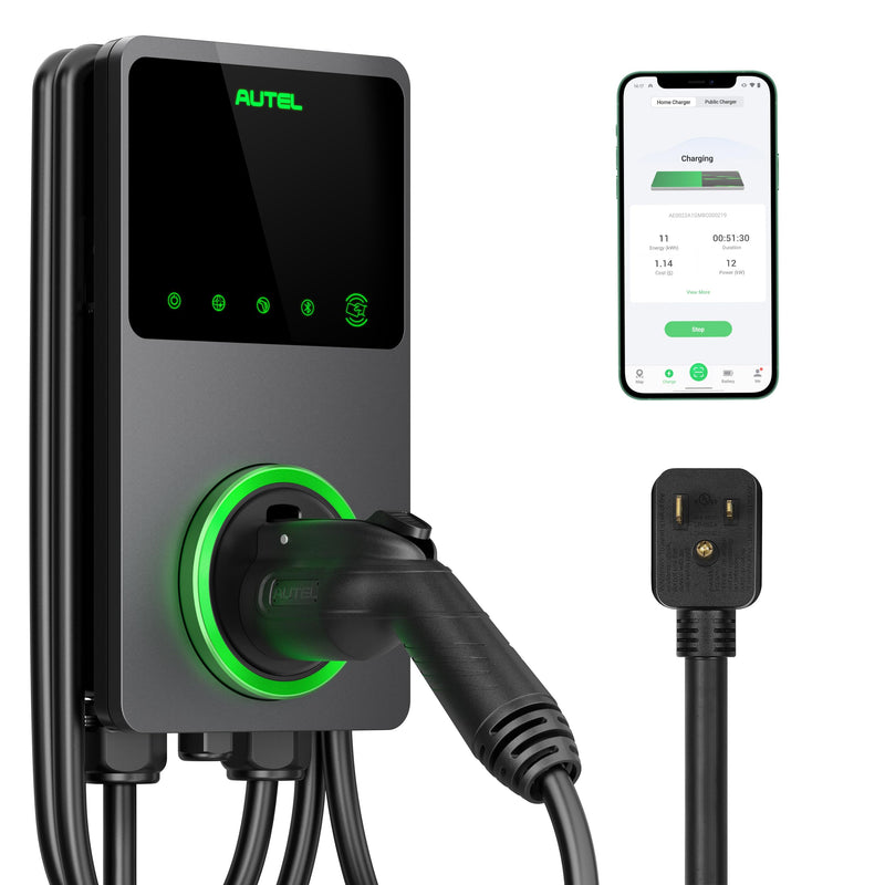 Autel MaxiCharger Home Smart Electric Vehicle (EV) Charger, 40 Amp Level 2 Wi-Fi and Bluetooth Enabled EVSE, Indoor/Outdoor Car Charging Station, with in-Body Holster and 25-Foot Cable（6-50 Plug）