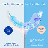 GLO Science — GLO Classic Brilliant Teeth Whitening Device Kit w/Patented Warming Mouthpiece and Blue LED Light Technology — Designed for Sensitive Teeth, White Device