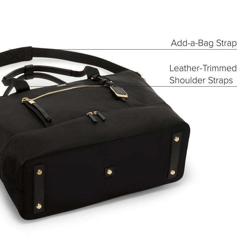 TUMI - Voyageur Contine Weekender - Travel Weekend Bag for Women - Holds Up to 14" Laptop - Multiple Compartment & Pockets - Black & Gold Hardware