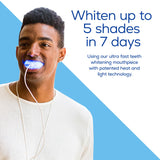 GLO Science — GLO Classic Brilliant Teeth Whitening Device Kit w/Patented Warming Mouthpiece and Blue LED Light Technology — Designed for Sensitive Teeth, White Device