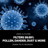 PuroAir HEPA 14 Air Purifier for Home - Covers 1,115 Sq Ft - Air Purifier for Allergies - Filters Up To 99.99% of Smoke, Pollen, Dust, and Common Pollutants (2 PACK)