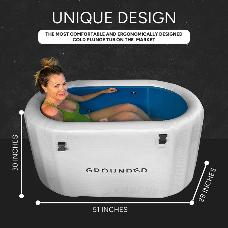 Inflatable Insulated Cold Plunge Tub - Portable & Durable Ice Bath - Advanced Insulation Water-in/Water-out Ports for Cold Water Therapy - Lid Included