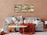 Motivational Wall-Decor - Brown Inspirational Posters - 3 Piece Canvas Wall Art for Bedroom Ready to Hang Size 12" x 16"