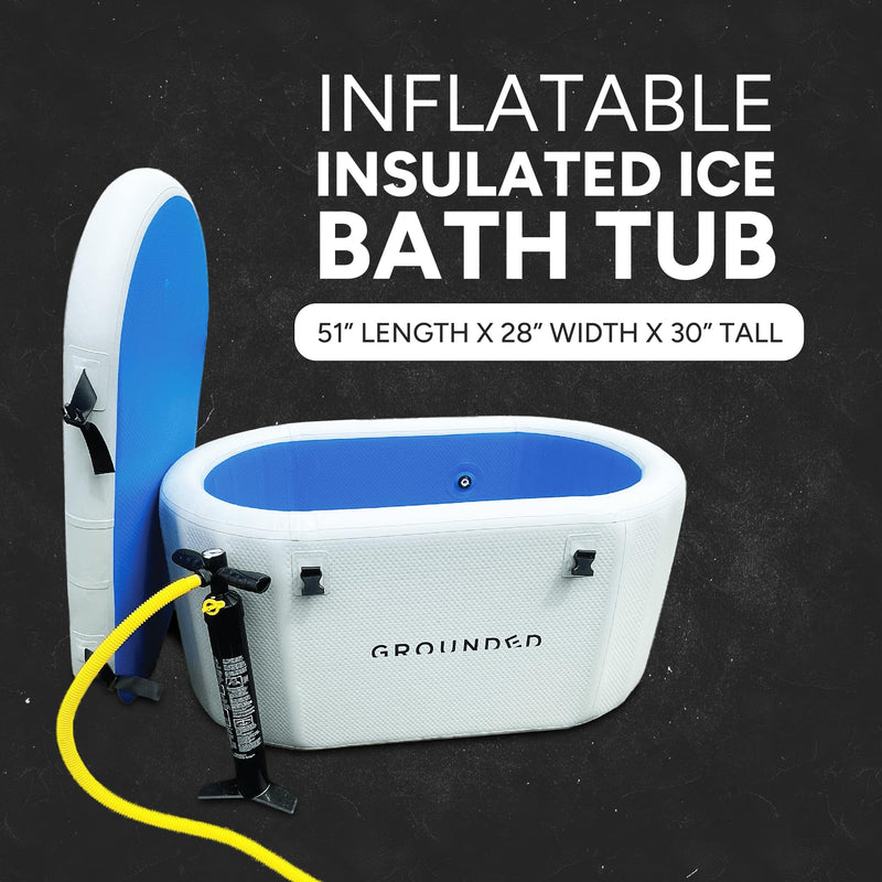 Inflatable Insulated Cold Plunge Tub - Portable & Durable Ice Bath - Advanced Insulation Water-in/Water-out Ports for Cold Water Therapy - Lid Included