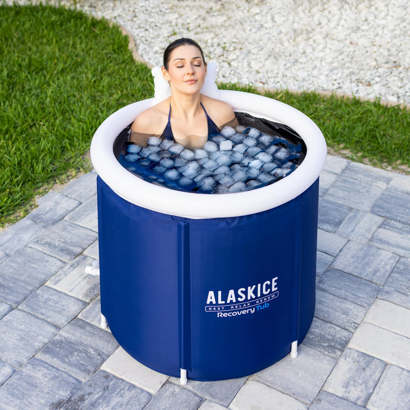 ALASKICE Ice Bath Tub for Athletes, Large Cold Plunge Tub with Thermal Lid, Multi-Layered Ice Plunge Tub for Effective Therapy Recovery, Ideal for Home and Outdoor Use