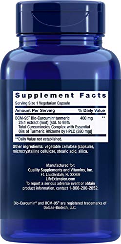 Life Extension Super Bio-Curcumin Turmeric Extract 400mg, 60 Vegetarian Capsules