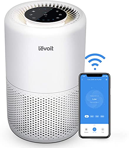 LEVOIT Air Purifiers for Home, Smart WiFi Alexa Control, H13 True HEPA Filter for Allergies, Pets, Smoke, Dust, Pollen, Ozone Free, 24db Quiet Cleaner for Bedroom with Display Off, Core 200S