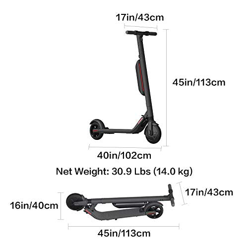 Segway Ninebot ES4 Electric Kick Scooter with External Battery, Lightweight and Foldable, Upgraded Motor Power, Dark Grey