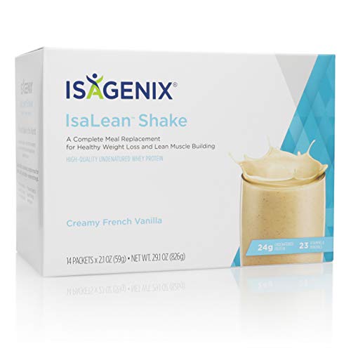 Isagenix IsaLean Shake - Complete Superfood Meal Replacement Drink Mix for Healthy Weight Loss and Lean Muscle Growth - 826 Grams - 14 Meal Packets (Creamy French Vanilla Flavor)