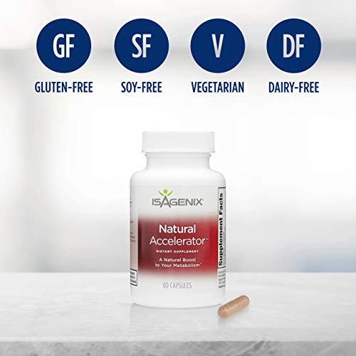 Isagenix Natural Accelerator - Metabolism Boost Capsules with Green Tea Extract, Black Pepper, Niacin and More - 60 Capsules
