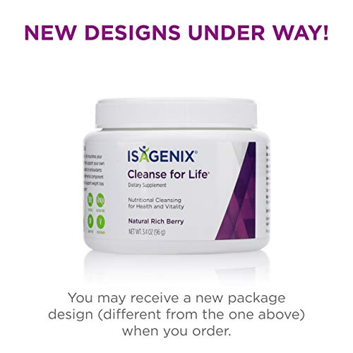 Isagenix Cleanse for Life - Detox Cleanse Drink with Vitamin B12, Niacin and Vitamin B6 for Overall Wellness - 96 Gram Canister (Natural Rich Berry Flavor)