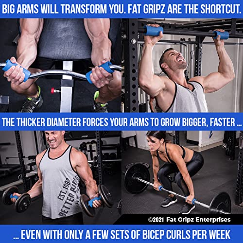 Fat Gripz Pro - The Simple Proven Way to Get Big Biceps & Forearms Fast (Winner of The Men’s Health Magazine Strength Training Equipment Award) (2.25” Outer Diameter)